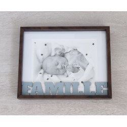 Cadre pour photo avec lettre en bois