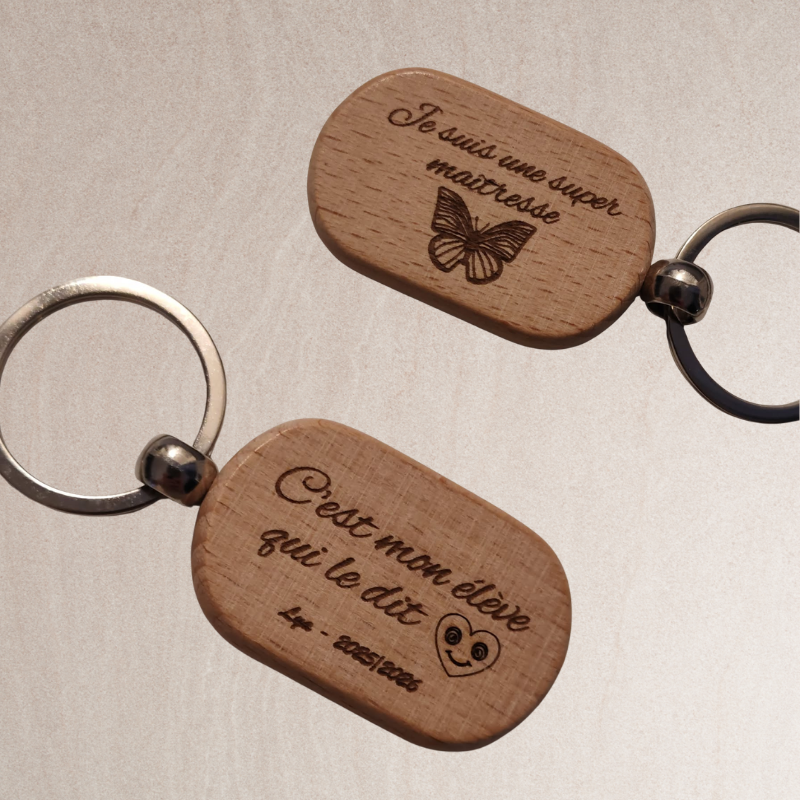 Porte clés bois rectangle