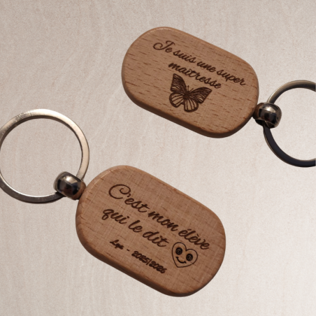 Porte clés bois rectangle